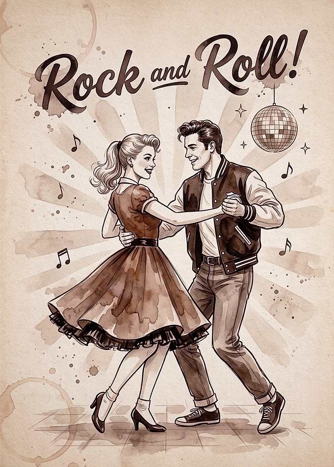 Vintage Rock and Roll Dance Poster
