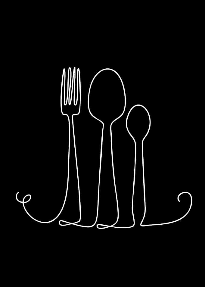 Minimalist Cutlery Line Art