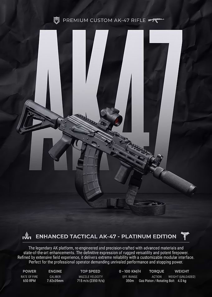 Enhanced Tactical AK-47 Platinum Edition Poster
