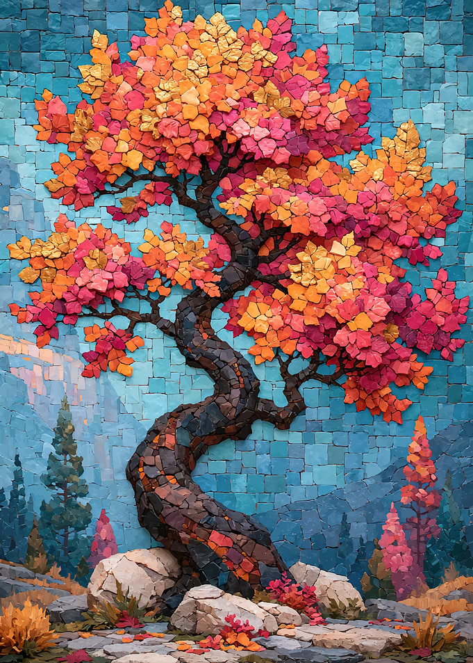 Mosaic Autumn Tree Art