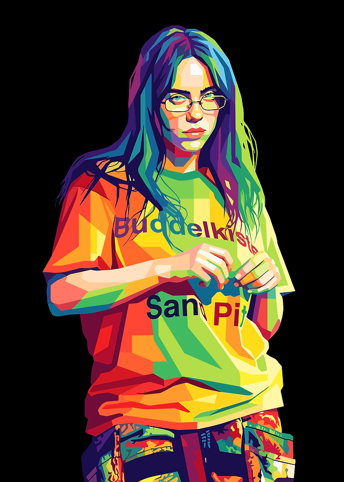 Billie Eilish WPAP Pop Art Portrait