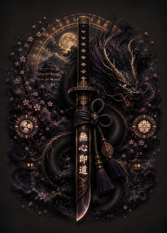 Japanese Dragon Katana Sword Art