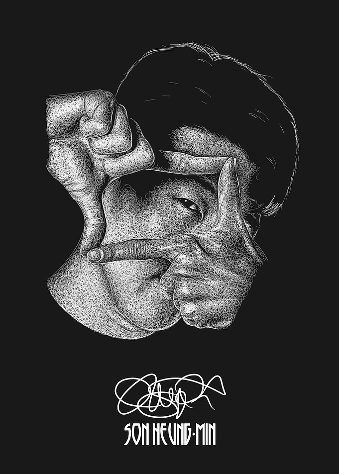 Son Heung-min Stippling Art Portrait