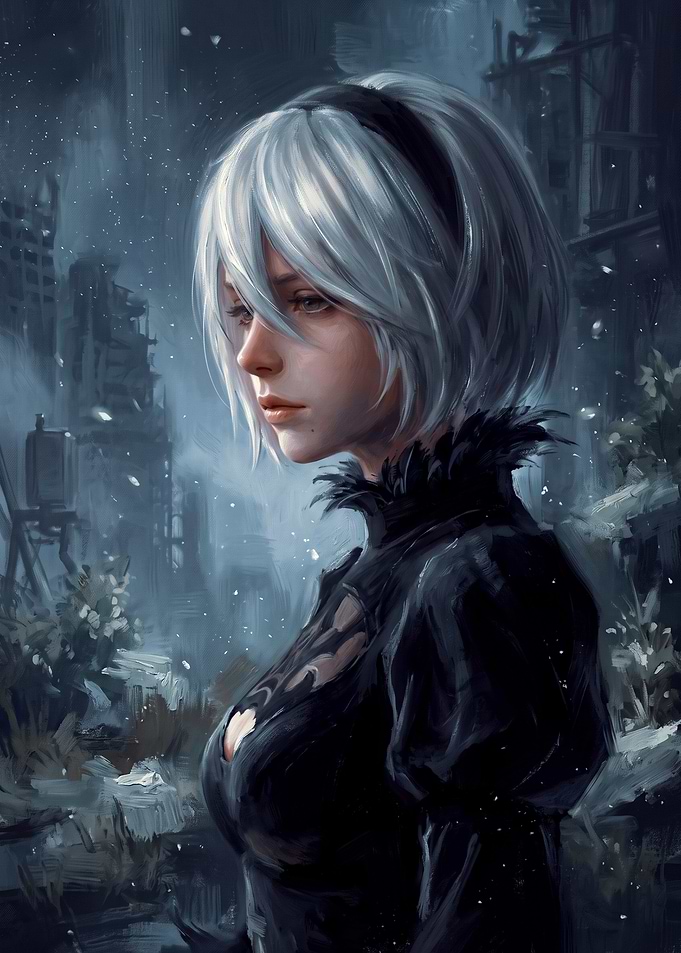 2B from NieR: Automata Portrait