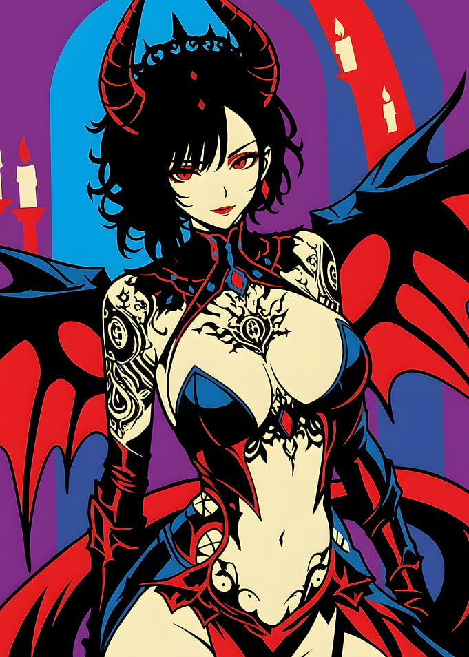 Anime Succubus Demon Girl Illustration