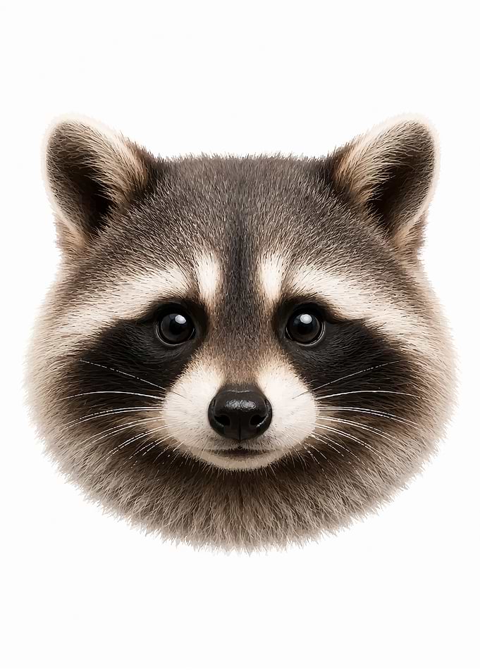 Portrait of a Cute Raccoon