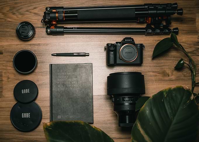 Professional Photography Gear Flat Lay