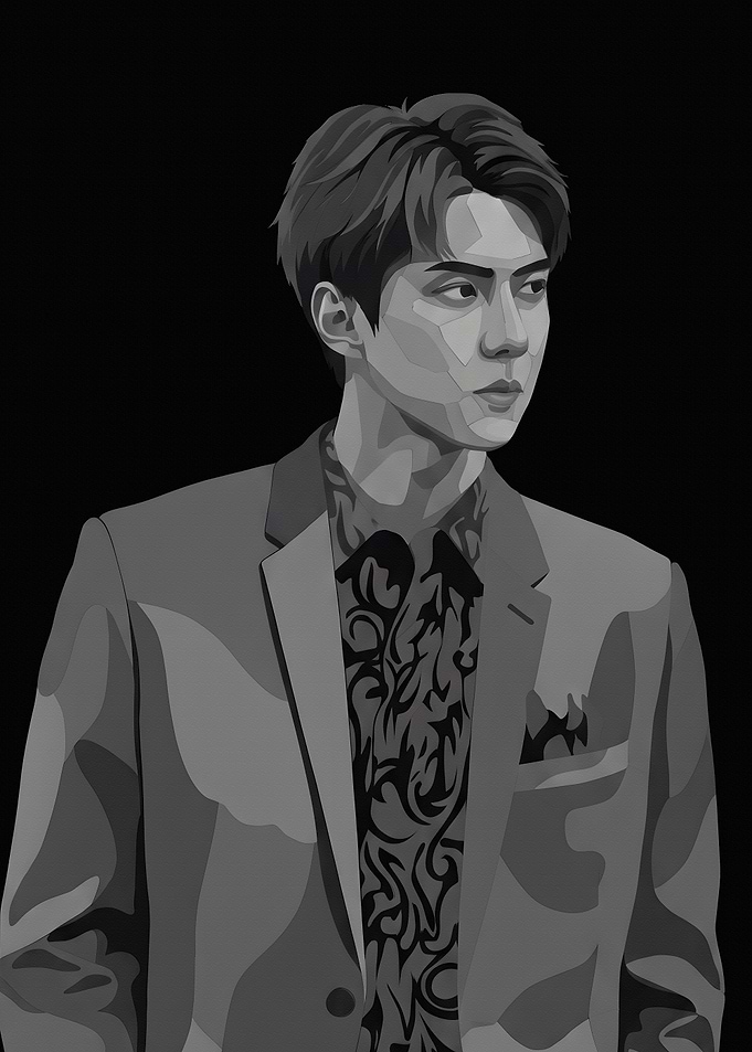 Sehun EXO Vector Portrait