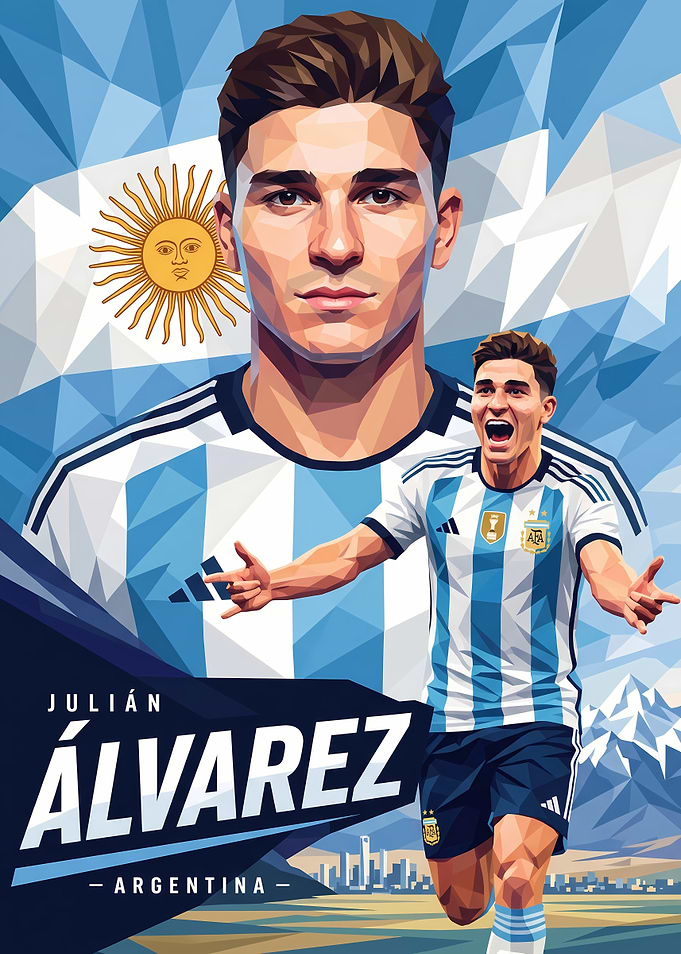 Julián Álvarez Argentina Soccer Poster