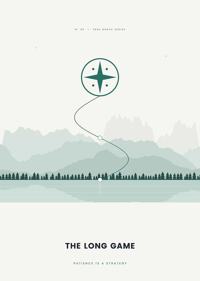 The Long Game - Minimalist Motivational Finance Wall Art