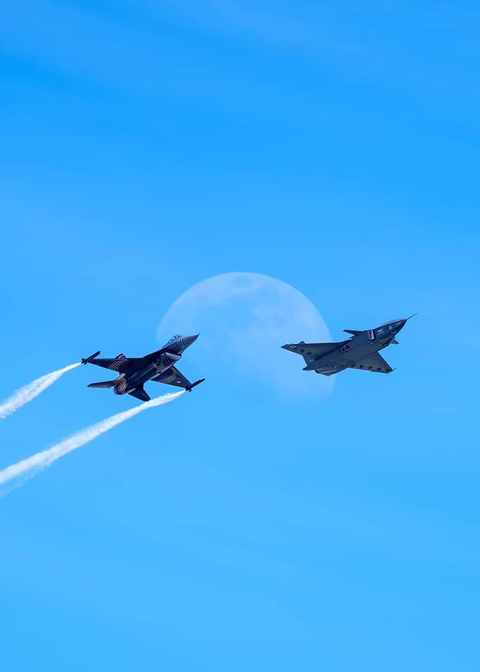 F-16 and Eurofighter Typhoon Formation