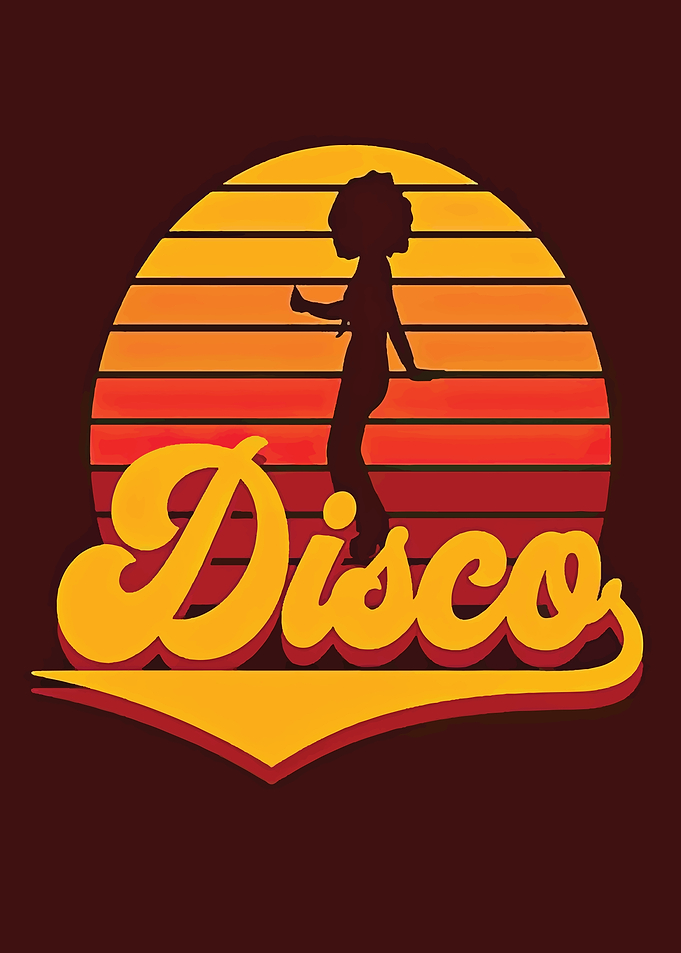 Retro Disco Dancer Sunset Graphic
