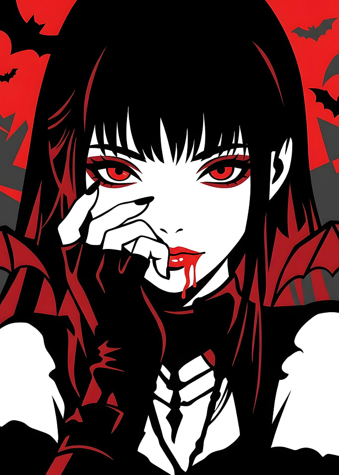 Vampire Girl Anime Illustration