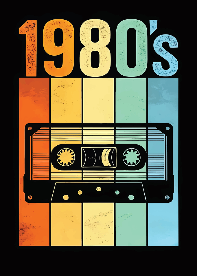 Retro 1980s Cassette Tape Graphic