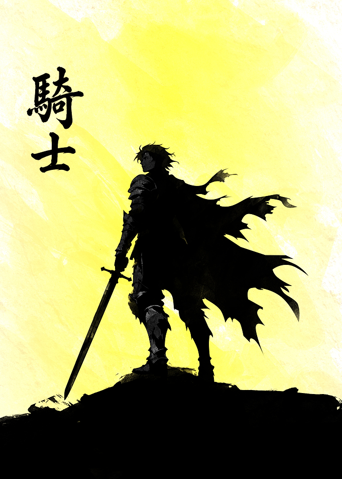 Silhouette Knight with Sword