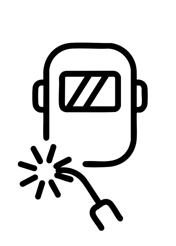 Welding Helmet and Spark Icon