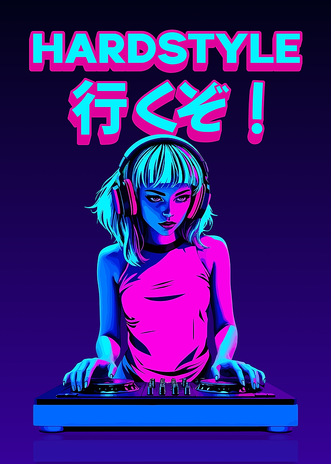 Hardstyle DJ Neon Poster