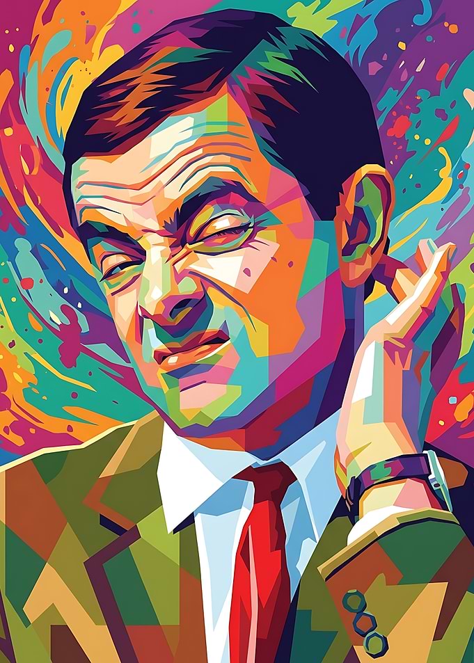 Colorful Pop Art Mr. Bean Portrait