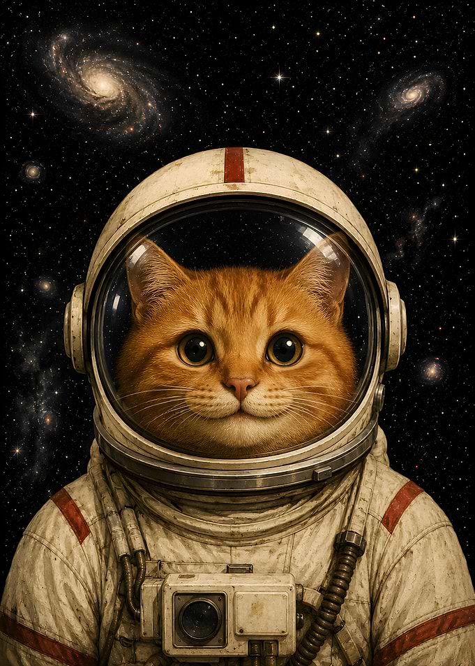 Ginger Cat Astronaut in Space
