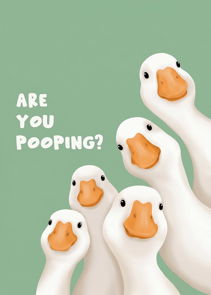 Funny Goose Bathroom Wall Art Toilet