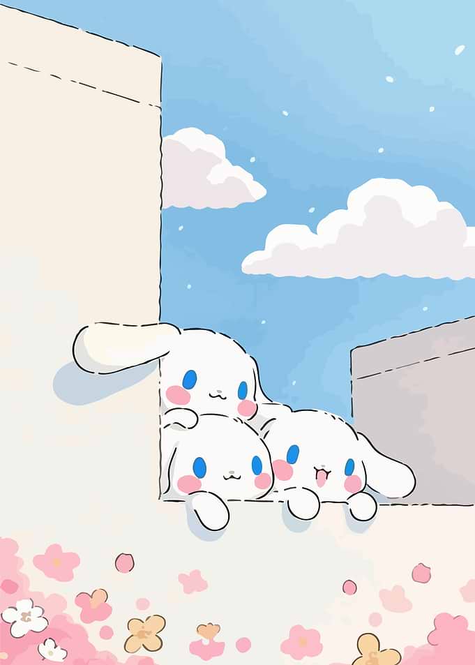 Cinnamoroll Friends Peeking Out Window