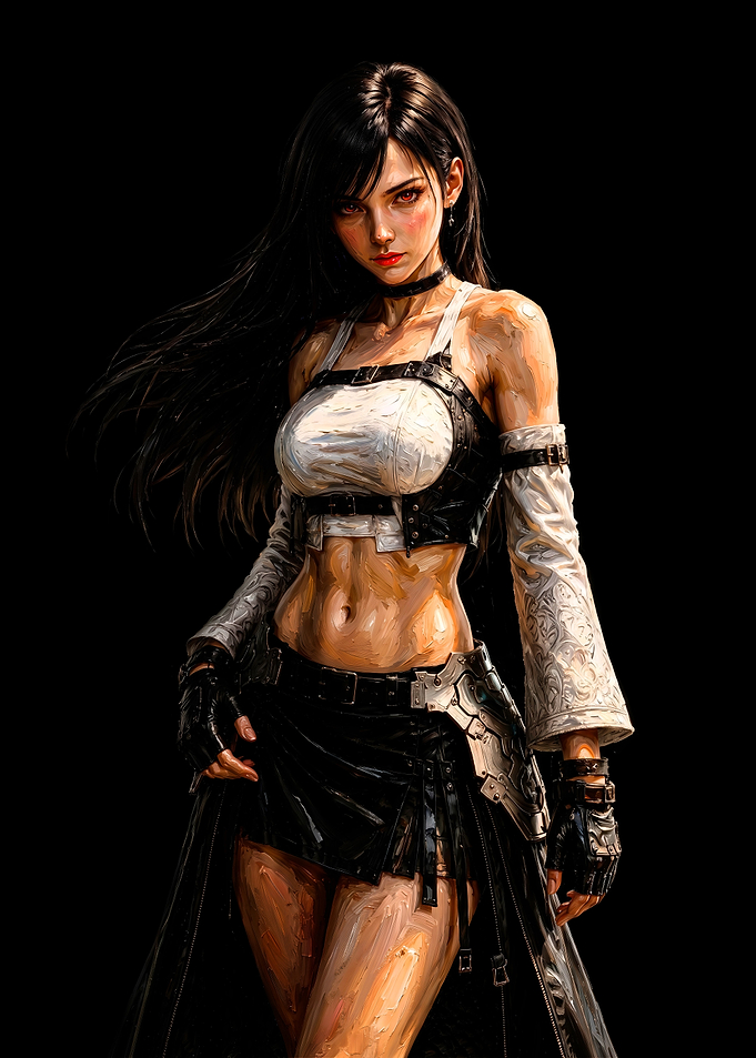 Tifa Lockhart Oil Painting Portrait