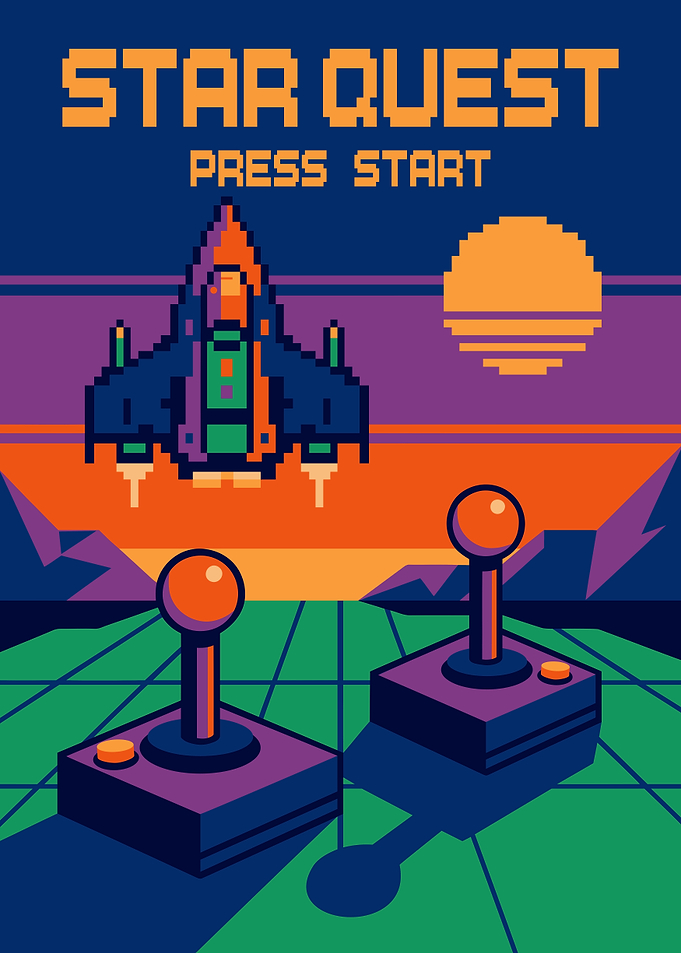 Star Quest 80s Retro Arcade Synthwave