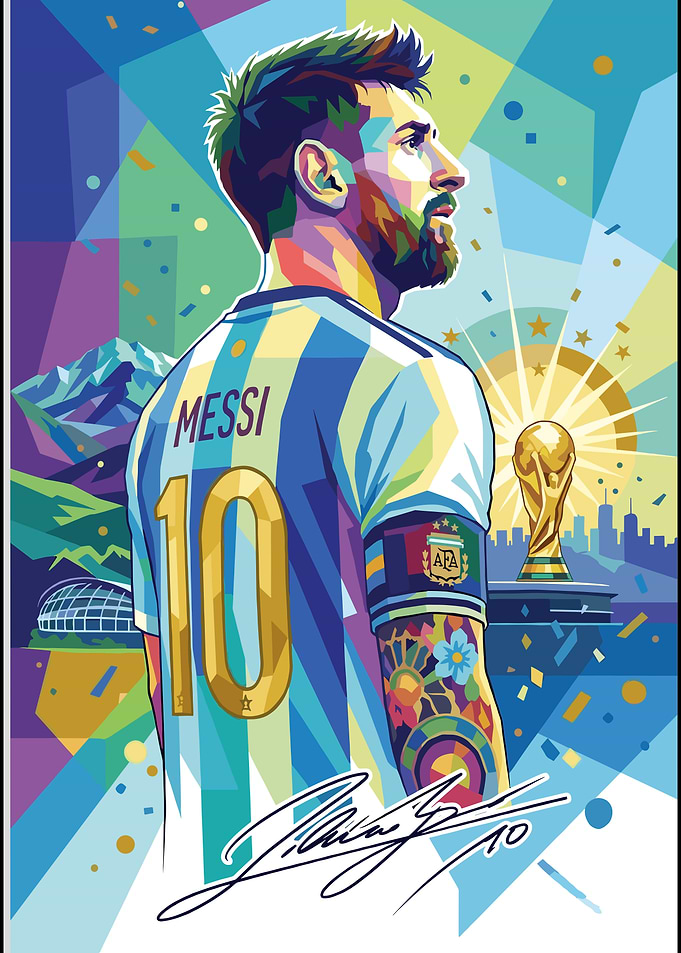 Lionel Messi WPAP Pop Art Portrait