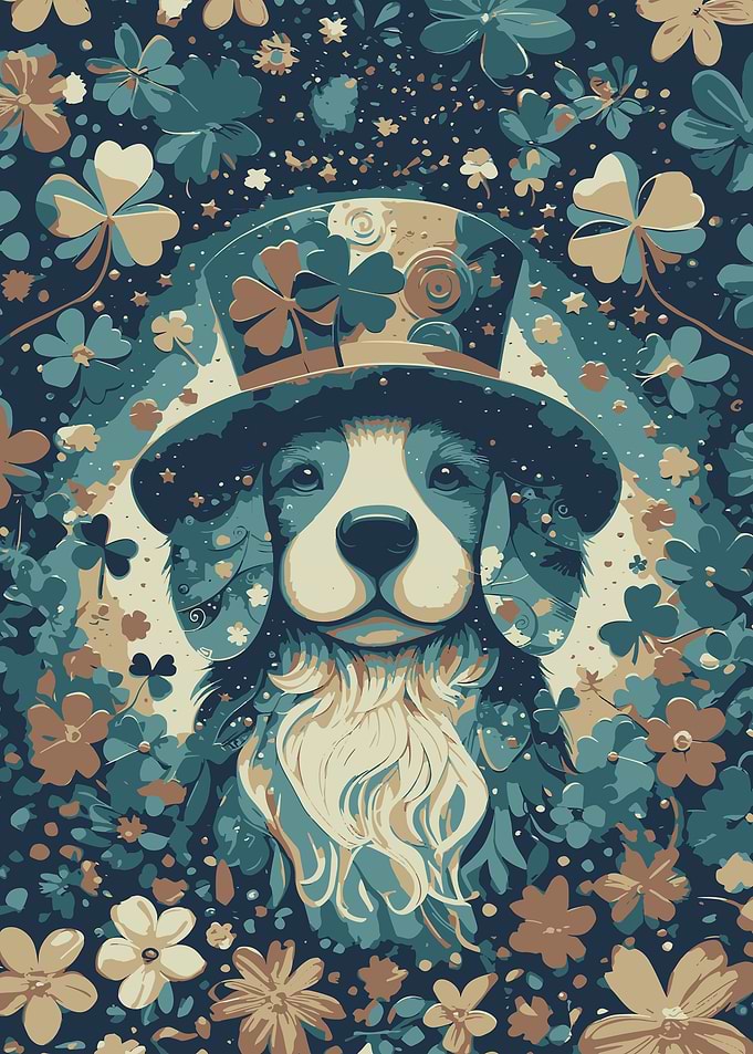 St. Patrick's Day Puppy Illustration