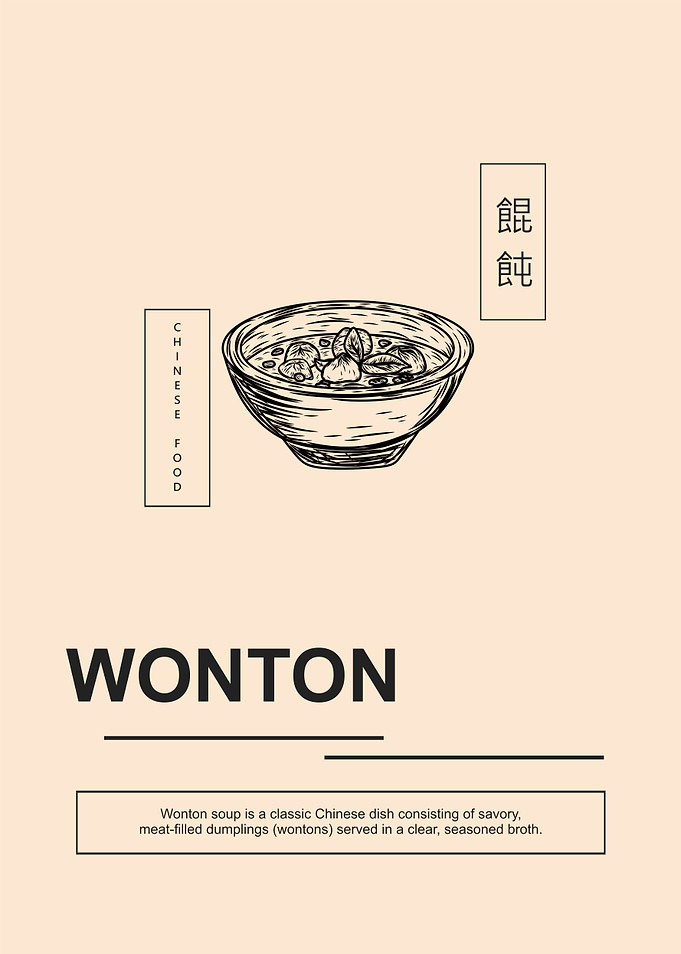 Minimalist Wonton Soup Poster