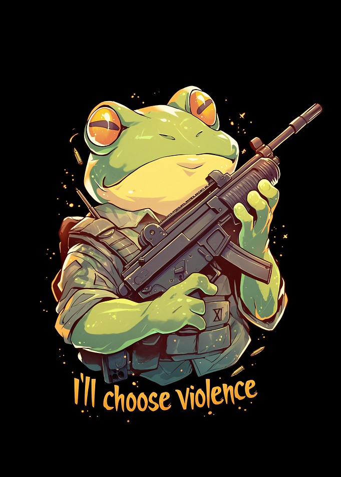 Armed Frog I'll Choose Violence