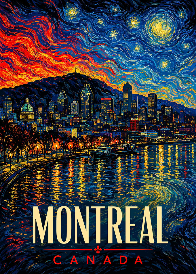 Montreal Canada Starry Night Poster