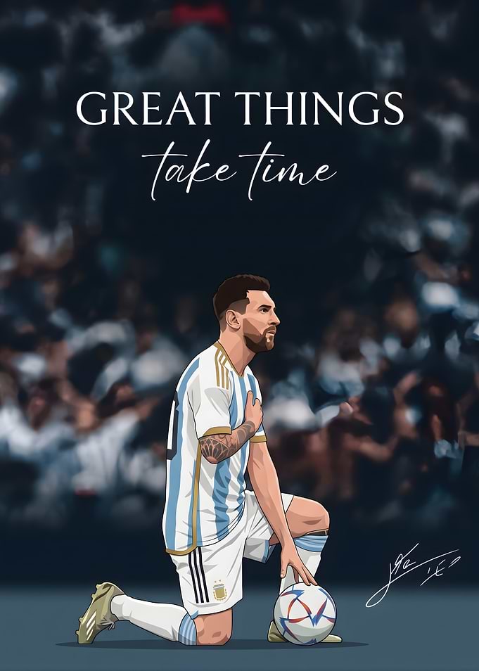 Lionel Messi Inspirational Soccer Poster