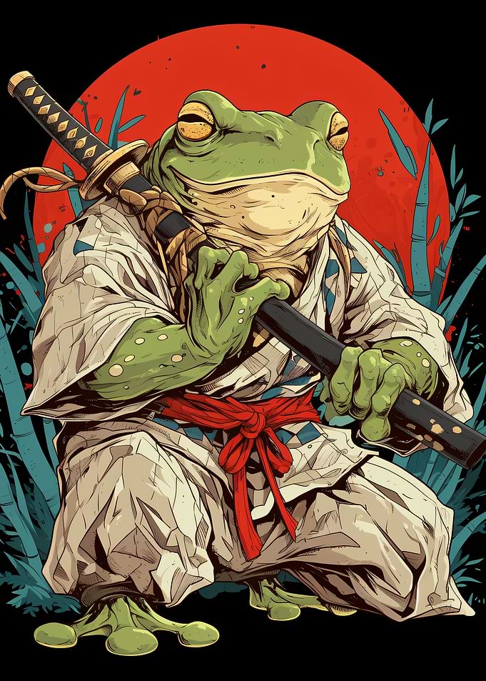 Samurai Frog Warrior with Katana