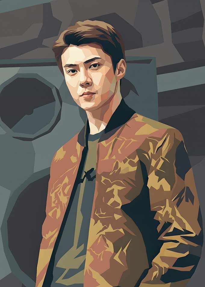 Sehun EXO Low Poly Portrait