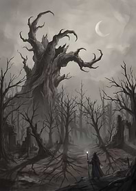 Wizard in a Dark Haunted Forest