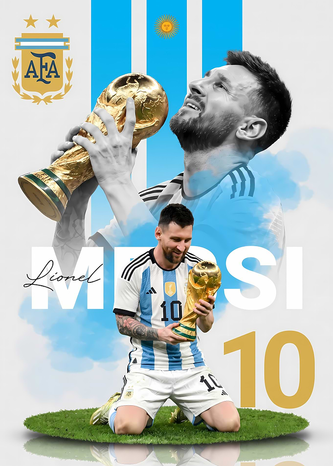 Lionel Messi World Cup Champion Poster