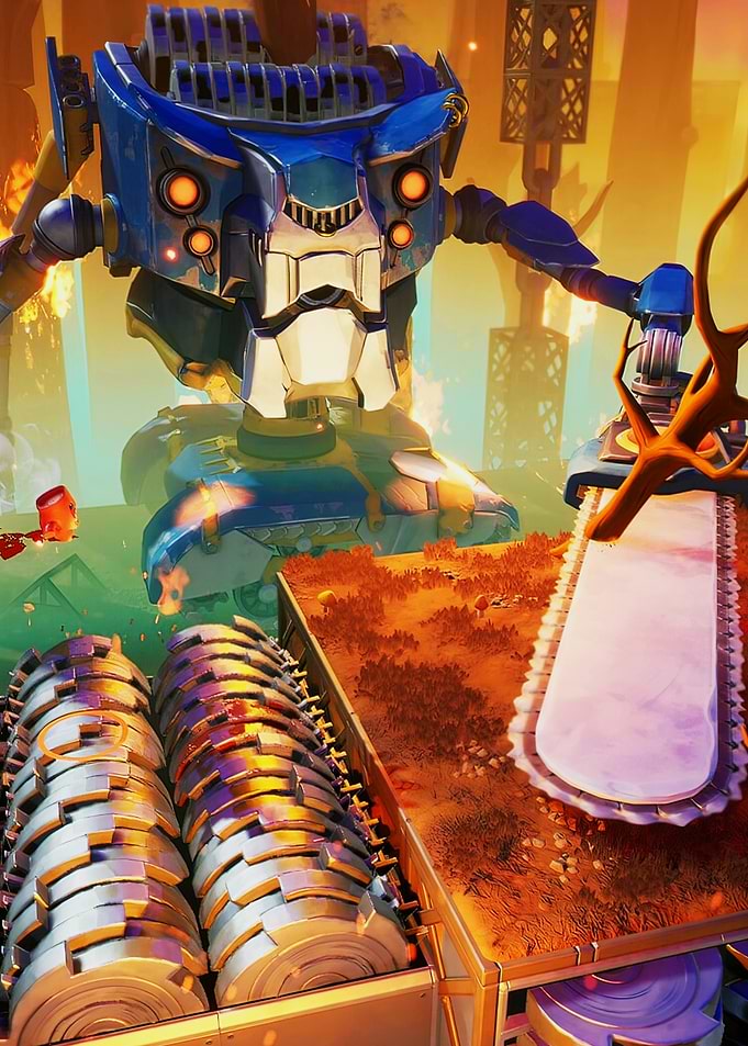 Giant Robot with Chainsaw Arm