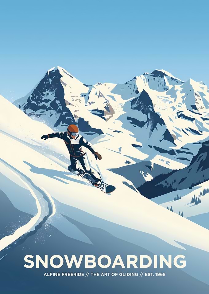 Snowboarding Alpine Freeride Poster