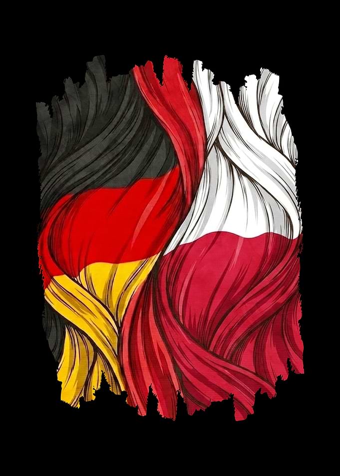 German and Polish Flag Fusion Art