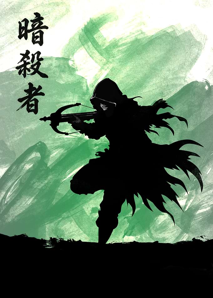 Silhouette Assassin with Crossbow