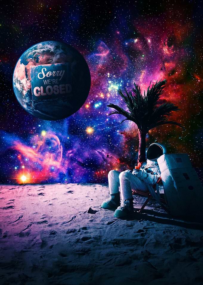 Astronaut Relaxing on the Moon
