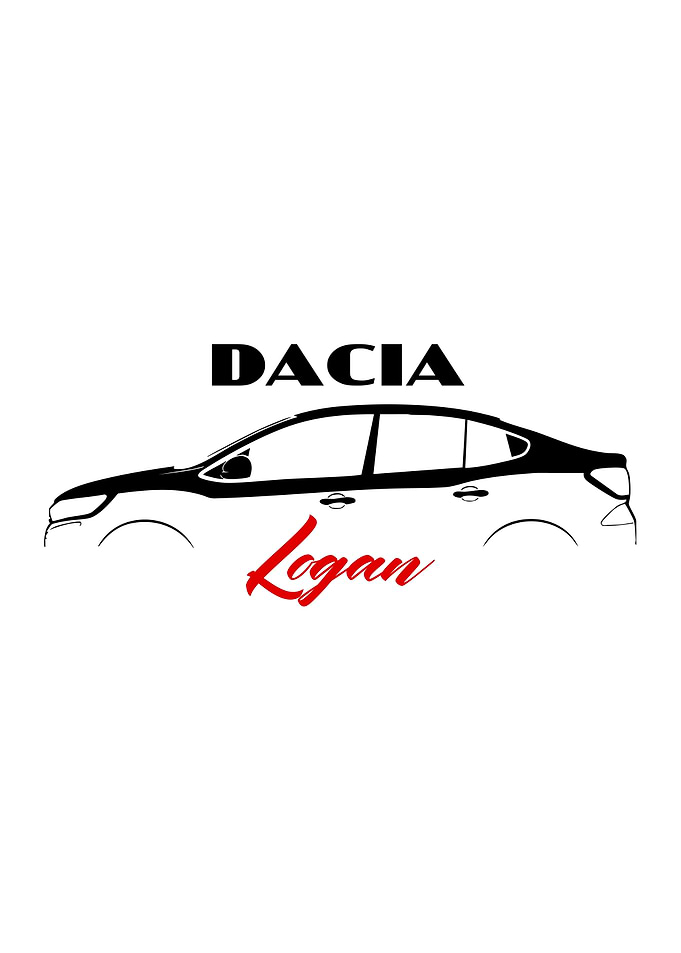 Dacia Logan Minimalist Car Outline