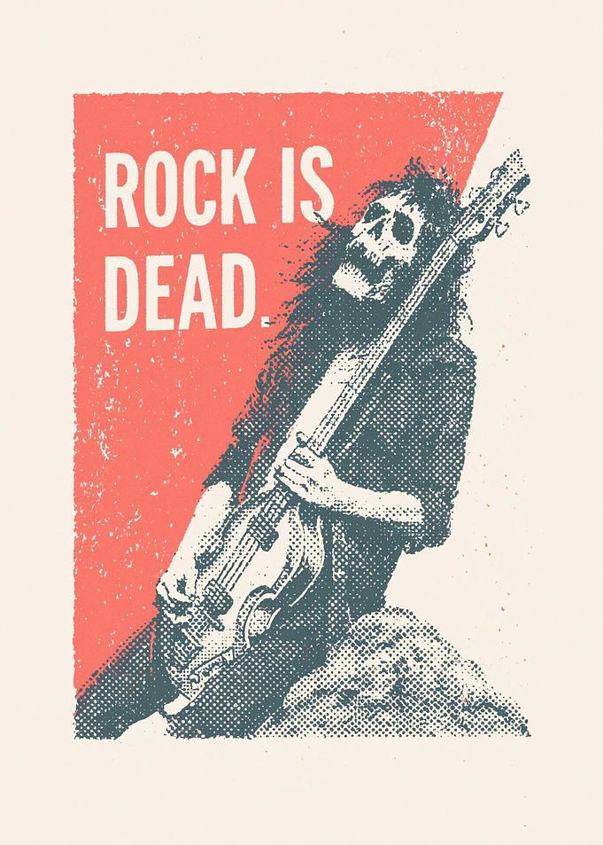 Rock Is Dead Skeleton Poster