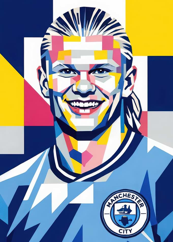 Erling Haaland Pop Art Portrait