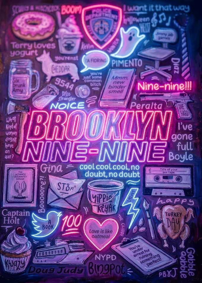 Brooklyn Nine-Nine Neon Tribute Poster