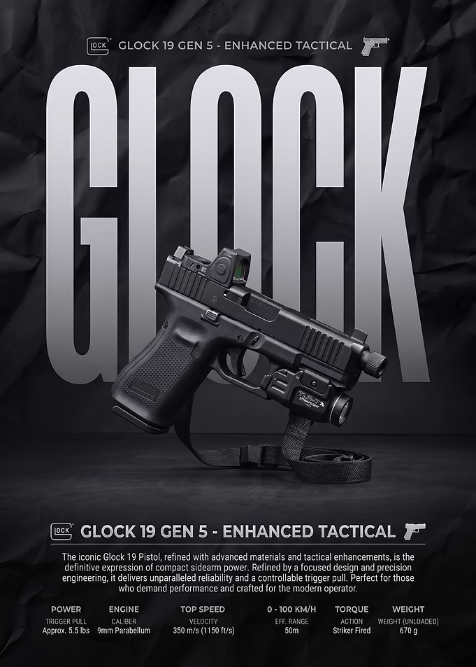 Glock 19 Gen 5 Tactical Poster