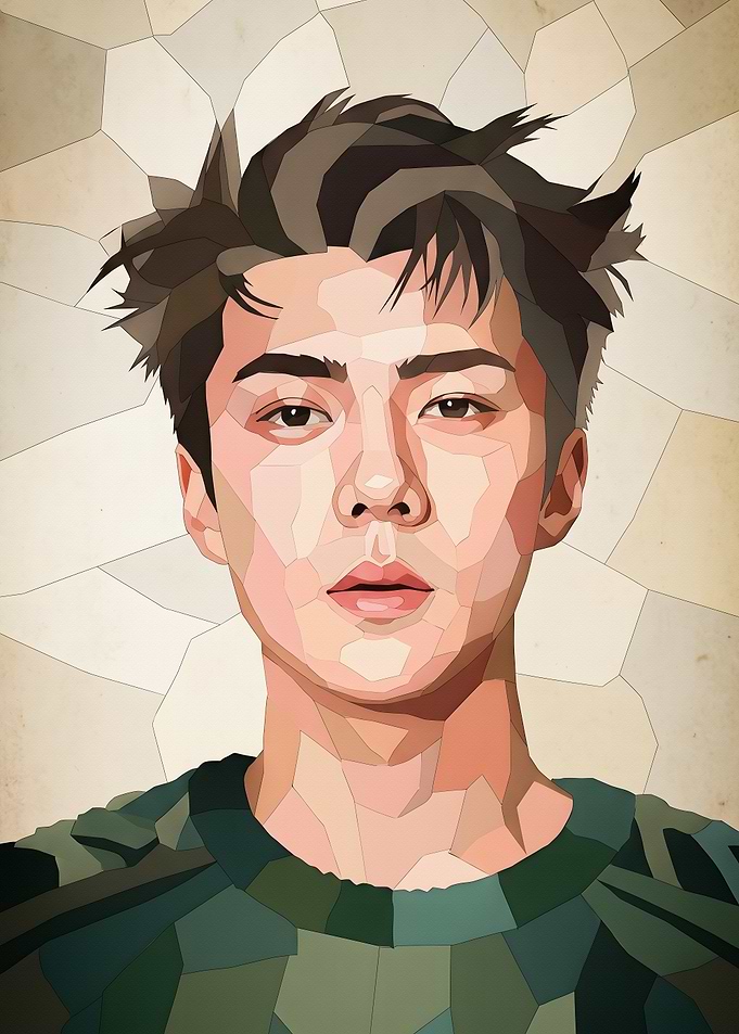 Low Poly Portrait of Sehun