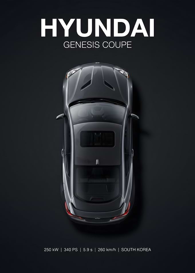 Hyundai Genesis Coupe Top View Poster