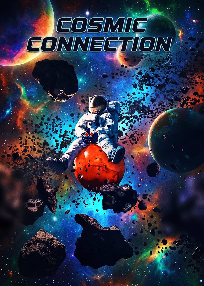 Astronaut Playing Video Game in Space